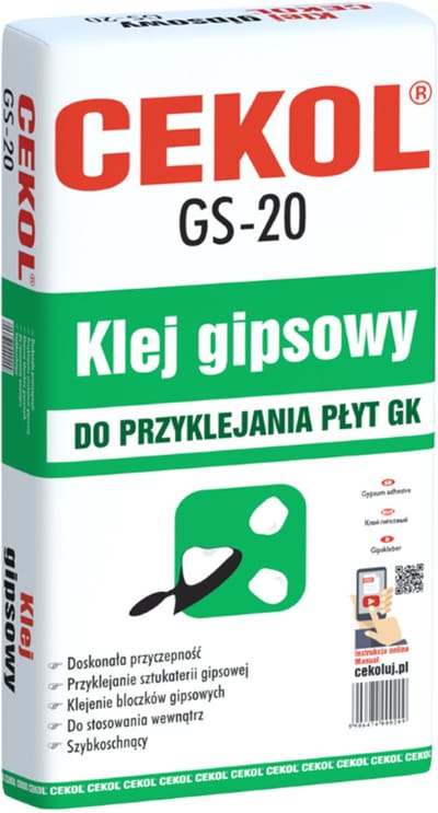 Cekol GS-20 Serie - Gipslijm voor Gipsplaten - 10 kg - Hoge Hechting - Milieuvriendelijk