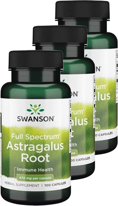 Swanson | Full Spectrum Astragalus Root 470mg | 100 Capsules | 3 stuks | 3 x 100 capsules