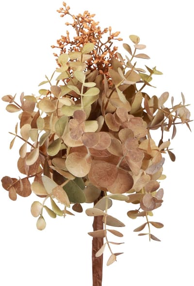 Kunstbloemboeket eucalyptus decoratie 30cm met knoppen