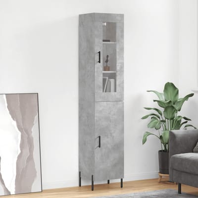 vidaXL - Hoge - kast - 34,5x34x180 - cm - bewerkt - hout - betongrijs