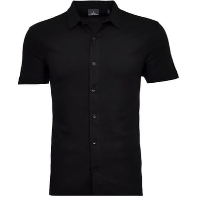 Ragman Overhemd Polohemd Short Sleeve Pima Cotton Zwart / male