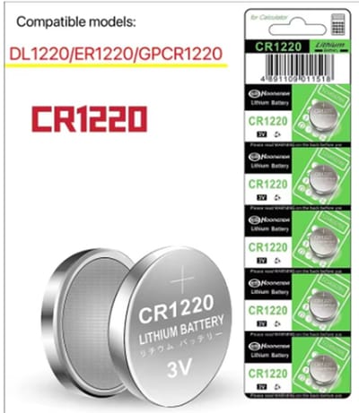 Hoge capaciteit CR1220 - 5 x batterijen - 3V lithium - knoopcel - EXPIRY DATE : 2035-12 - horloges - gezondheidszorgapparaten - rekenmachine enz