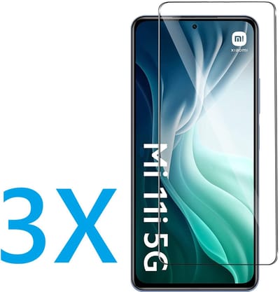 Glasplaatje Geschikt voor: Xiaomi Mi 11i - 3x Screenprotector - screen protector - glas - bescherm - beschermglas