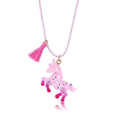 Bixorp Roze Eenhoorn Ketting - BFF Ketting met Glitter Eenhoorn - Vriendschap Cadeau