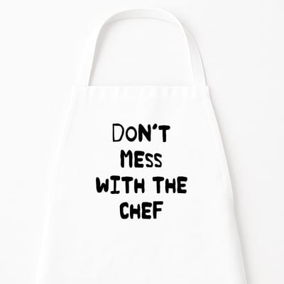 Keukenschort "Don’t mess with the Chef" | Feestelijk Cadeau voor Koks | Kerst & Sinterklaas
