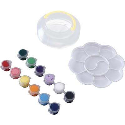 Acrylverf Set 12 Kleuren Makkelijk te Gebruiken Complete Gereedschappen Macaron Schilderborstel Set voor Huis Studio Kunstschool white