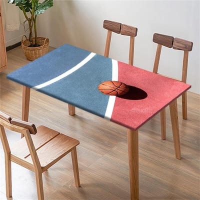Tafelkleed met Elastische Rand - Beschermhoes Tafel - Tafel Beschermen - Stof- en Vlekbestendig - 140x80cm - Basketbal