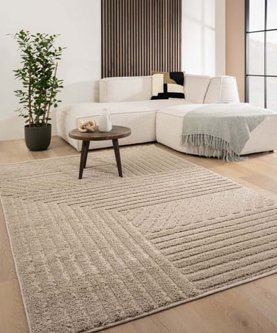 Scandinavisch vloerkleed - Arc Edge beige 80x150