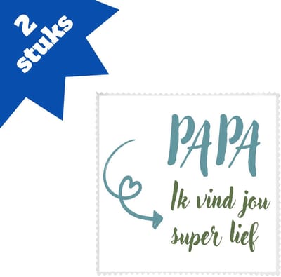 Akyol - papa ik vind jou brillendoekjes - Papa - je vader - vaderdag cadeautjes - verjaardagscadeau - gift - kado - 17,8 bij 17,8 cm - 2 stuks