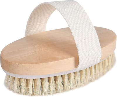 Lichaamsborstel voor Massage & Huidverbetering - Lichaamsborstel met Steel - Rugborstel - Badborstel - Dry Brush - Dry Brushing - Droogborstel - Huidborstel - Rug Scrubber - Scrubborstel - Hout