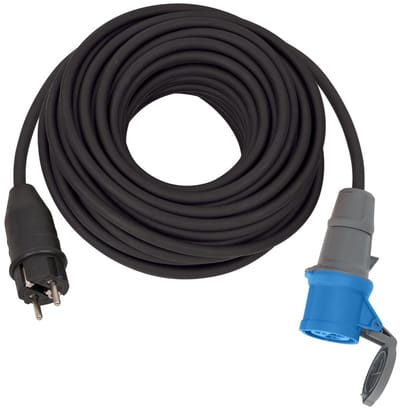 Brennenstuhl camping stroomkabel | CEE 7/7 - CEE 3-pins 230V/16A | 3x 2,50mm | IP44 | zwart | 25 meter