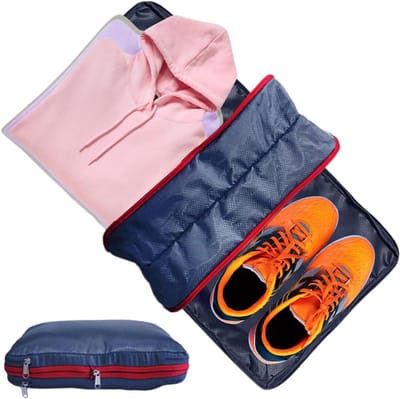 Compressiezak Reizen - Pak Organizer - Ruimte Besparen - Dubbelzijdig Ontwerp - 37 x 27 cm - Donkerblauw