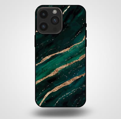 Smartphonica Telefoonhoesje voor iPhone 14 Pro Max met marmer opdruk - TPU backcover case marble design - Groen Goud geschikt voor iPhone 14 Pro Max