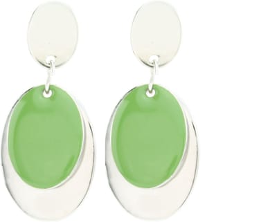 Behave - Oorbellen ovaal groen accent - Retro flair voor casual looks