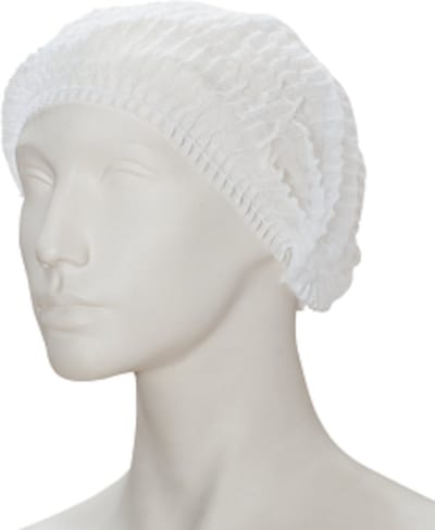 Baret non woven wokkel wit 52 cm