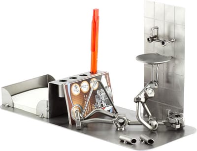 Metalen bureau Set loodgieter installateur- Bureau accessoires Set - moeren en bouten - Office Desk Organizer Set - handgemaakte bureau set - Manager Gift - verjaardags cadeau