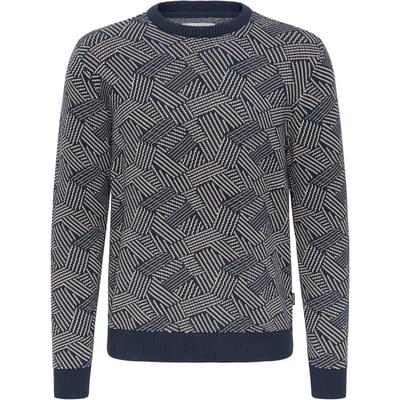 Blend Sweater Print DBlauw 2026 AW - Maat XL