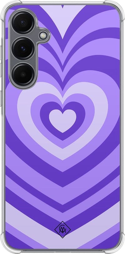 Casimoda® hoesje - Geschikt voor Samsung Galaxy A35 5G - Hart Lila - Shockproof case - Extra sterk - TPU/polycarbonaat - Paars, Transparant