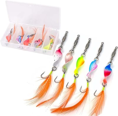 Trout Spoon Set - Trout Bait - Flasher Spoon Set - Turn Lights - Twist Fishing Bait - Fishing Accessories for Lures - Spider Indicator - Set van 5