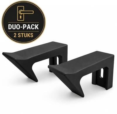 Duo Pack – Set van 2 – Flexibele Deurklinkhaak – Rubber Deurstopper voor Muur – Beschermt Deurklink & Wand – Zwart