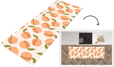Keukenloper - Loper keuken - Fruit - Abrikoos - Zomer - Patronen - 150x50 cm - Keukenloper vinyl