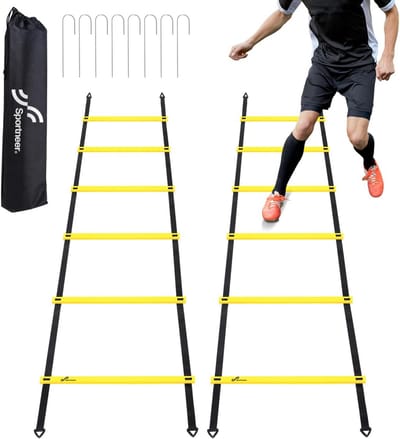 2 Stuks Agility Ladder Set voor Voetbal Training, Coördinatie en Snelheidsoefeningen