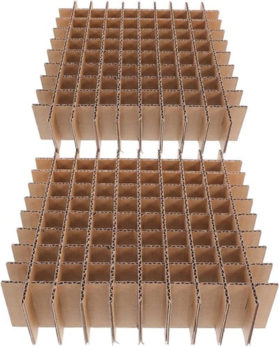 Kartonnen Verdelers - Rasterverdelers Dozen - Spullen Beschermen - Op Maat Gemaakt - 20 x 20 x 5 cm - Bruin