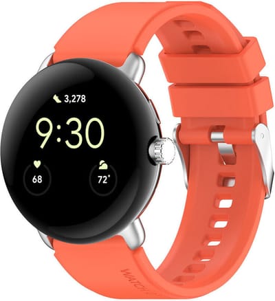Strap-it Siliconen bandje met gespsluiting geschikt voor Google Pixel Watch 5 (41 mm) / 4 (41 mm) / 3 (41 mm) / 2 / 1 - Oranje