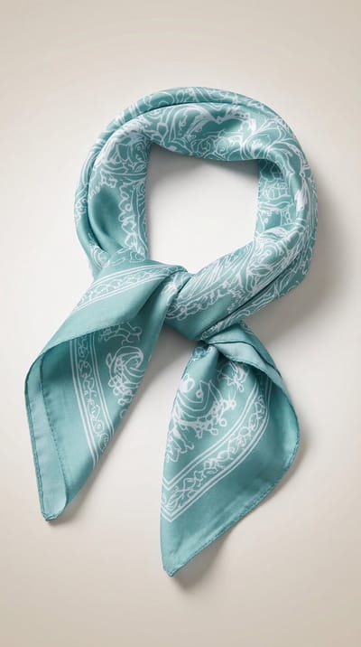 Lundholm Elian Sjaal Dames Blauw – Zomersjaal 70 x 70 cm – Imitatiezijde lichte Sjaal Lente Zomer – Elegante Vierkante Sjaal – Lichte Dames Sjaal met Patroon - Vrouwen Cadeautjes Tip Scandinavisch Design