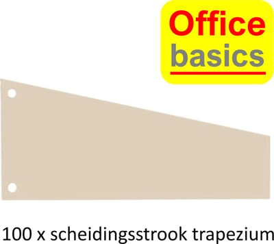 Scheidingsstroken trapezium tabbladen Office Basics - 2 gaats - chamois karton - set 100 stuks