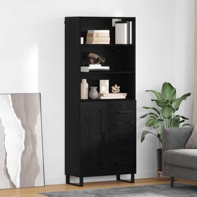 vidaXL - Highboard - 2 - st - Zwart - Eiken - 69,5 - x - 34 - x - 180 - cm