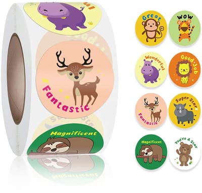 Dailygoods- Beloningsstickers 500 Stuks - 8 Ontwerpen - Emoticon Stickers - School Stickers - Beloningssysteem - Hoge Kwaliteit - 2,5cm