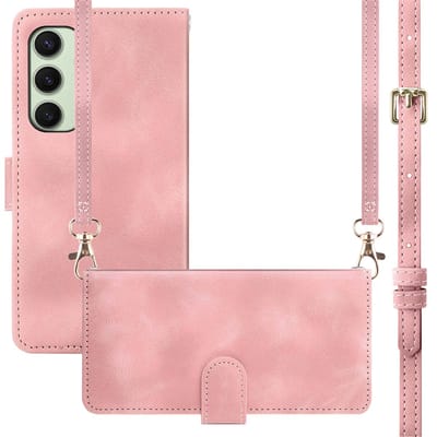 imoshion Hoesje - Geschikt voor Samsung Galaxy S24 FE - Bookcase met koord - Roze