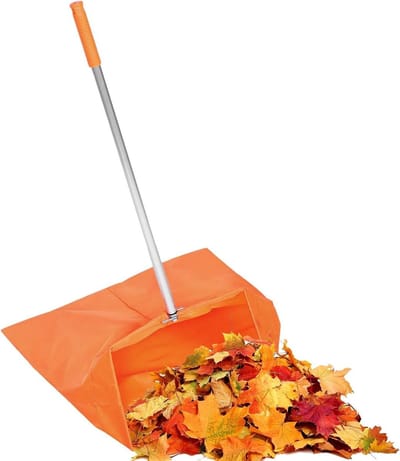 Stofpan Vuilniszak - Vuilnisplukker Collector - Tuin Opruimen - Lange Handgreep - 85 cm - Oranje