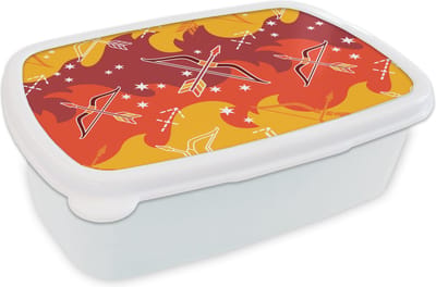 Broodtrommel Wit - Lunchbox - Brooddoos - Boogschutter - Zodiac - Design - 18x12x6 cm - Volwassenen