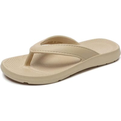 Zomerse Koele Dames Slippers Superlichtgewicht Buiten Zachtzool Antislip Casual Dames Pantoffels Paar EVA Platte Sandalen 38-39 beige
