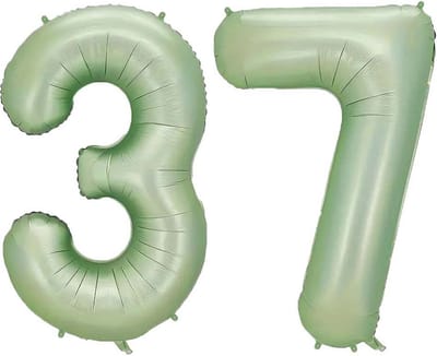 Cijfer Ballonnen Ballon Cijfer 37 Verjaardag Versiering Feest Helium Ballonnen Cijferballon Folieballon Groen Xl Formaat