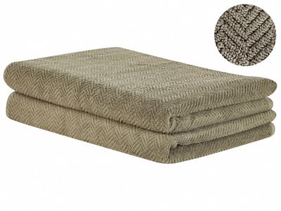 MITIARO - Handdoek set van 2 - Olijfgroen - Katoen