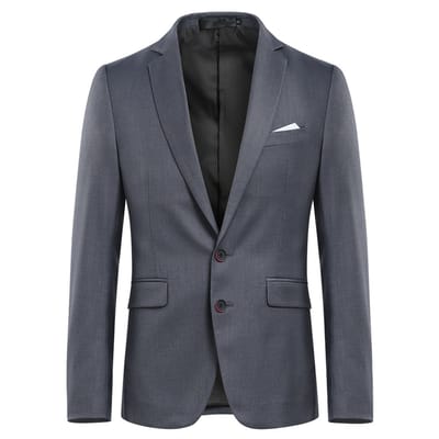 ALLTHEMEN Klassieke Effen Herenblazer - Gekartelde Kraag - S