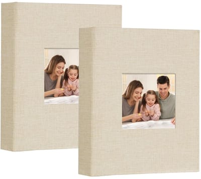 Dailygoods- Fotoalbum 6x4 - 50 Vakken - Insteken Bovenlading - Linnen Albumboek - Houdt 100 Verticale Foto's 10x15 cm - Voor Familie/Bruiloft/Baby - Fotoalbumboek