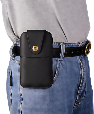 Kunstlederen riemclip telefoon case – Zwart – Maat 6.1 inch – Praktische heuptas voor mobiele telefoon – Duurzaam, stijlvol en compact accessoire voor werk, reizen en dagelijks gebruik
