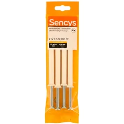 Sencys Plug Voor Raamkozijn Nylon - Diam. 10x120mm - 4 Stuks