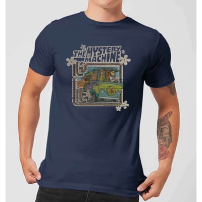 Scooby Doo Mystery Machine Psychedelic Men's T-Shirt - Navy - S