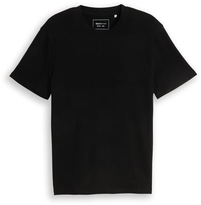 Tom Tailor Denim - T-shirt van katoenen badstof - Maat XS - Black