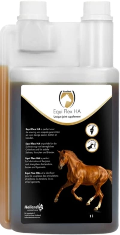 Excellent Equi Flex HA Liquid - 1 Liter - Ondersteund de smering van soepele gewrichten en voor stevige pezen, botten en banden - Geschikt voor paarden