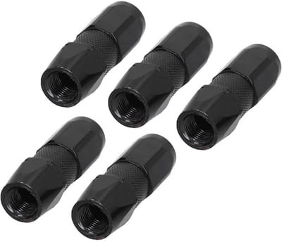 Dailygoods- Vetspuitkoppeling Stevig - 5 Stuks - Platte Mondstuk - Onderhoud Apparatuur - Gekarteld Hoofdgedeelte - Hoogwaardige Legering - Vetspuit