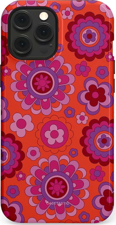 Casetastic Hoesje Geschikt voor Apple iPhone 12 Pro Max Magsafe - Stijlvolle Beschermende Duo-layer Case - Retro warmte