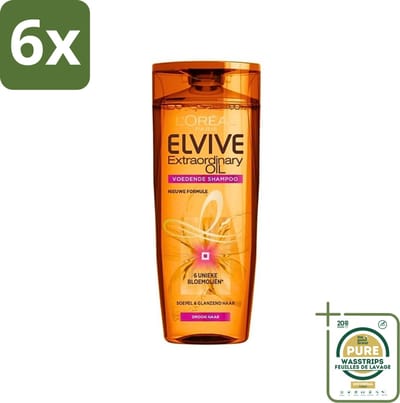L'Oréal Paris Elvive - Shampoo - Extraordinary Oil - Voor Droog Haar - Met Marula- en Camelia-Olie - 250 ml - Voordeelverpakking - 6 stuks - Camelia-olie shampoo - Voeding voor haar