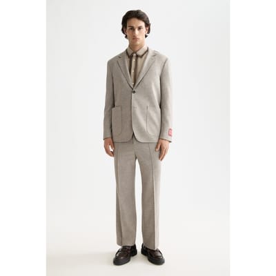 Scotch & Soda Unconstructed Melange Jersey Relaxed Fit Blazer Plaza Taupe  Taglia: S | Blazers Outlet | Uomo | Nero