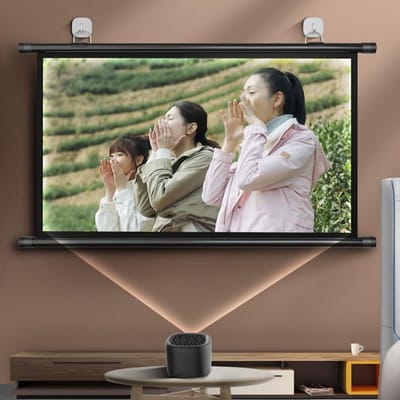 Projectiescherm Handmatig - Filmscherm Muur - Thuisbioscoop Ervaring - Ultra Brede Kijkhoek - 30 tot 72 inch - Zwart